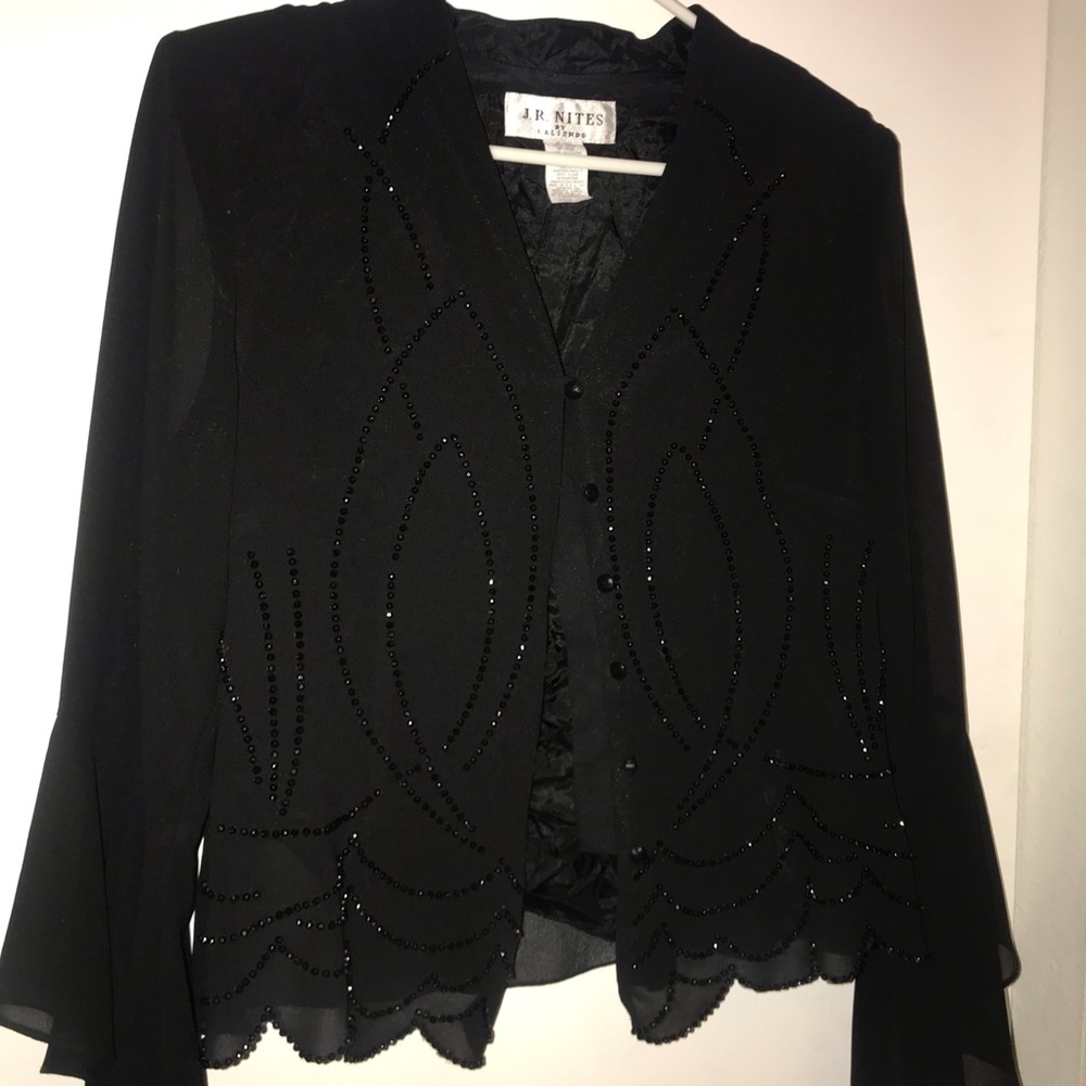 J.R. Nites Black Beaded Blazer